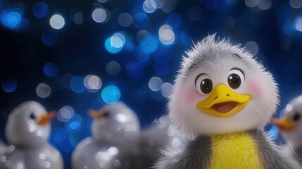 Cute bird, festive background