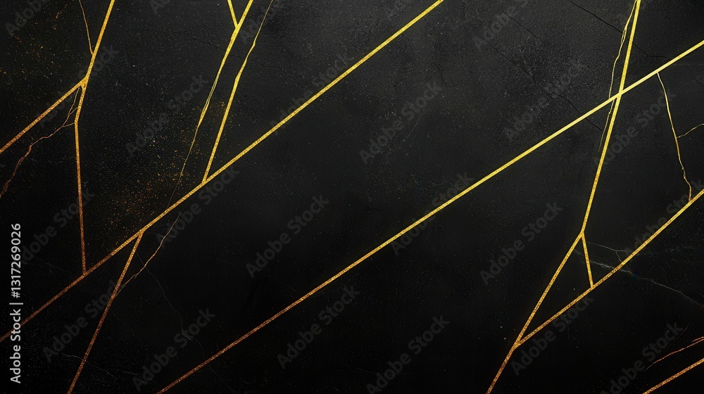 Poster elegant black background with golden lines for modern design projects