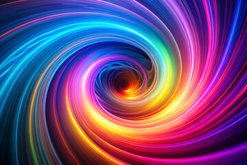 A swirling gradient with bright neon colors blending into a vortex-like effect, giving a futuristic cyber vibe