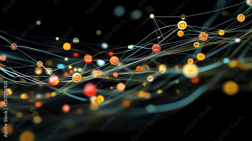 Leinwandbilder Abstract depiction of payment gateway symbolic node dynamic layer representing secure online transaction