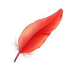 Vibrant Red Feather Symbolizing Intensity and Passion in Nature
