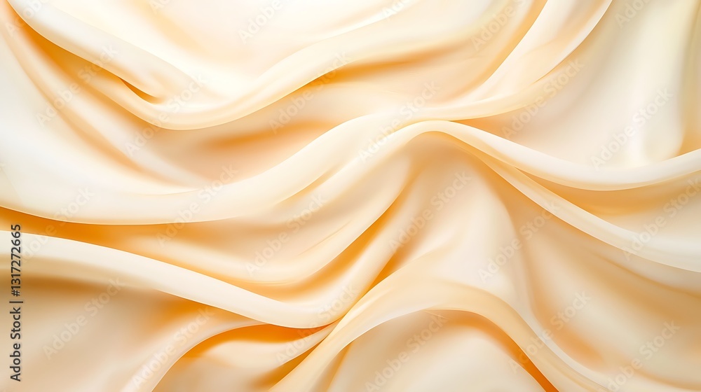 Aufkleber elegant cream satin fabric with gentle waves and soft textures for background and design use