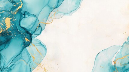 Fototapeta premium Elegant Abstract Watercolor Background with Gold Accents