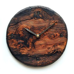 Rustic Wall Clock with Unique Grain Patterns and Natural Wood Finish for Modern Home Decor