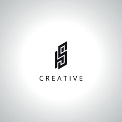 Abstract HS SH Monogram Logo Template With Vector Eps.