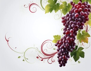 Grape frame with space for writing text