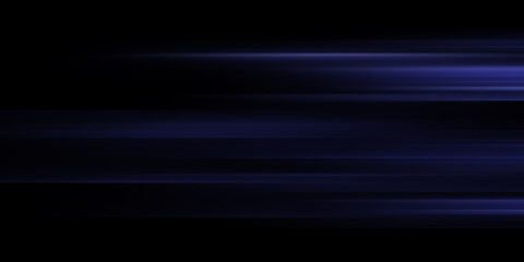 Motion light effect for banners. Blue lines. The effect of speed on a black background