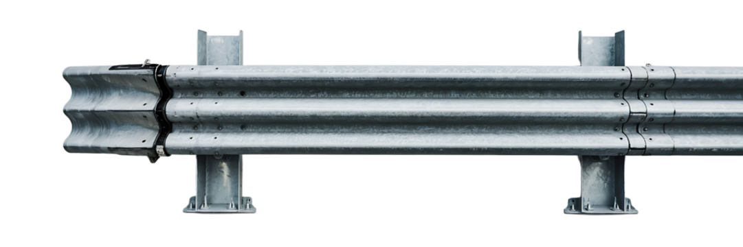 double steel guardrail section