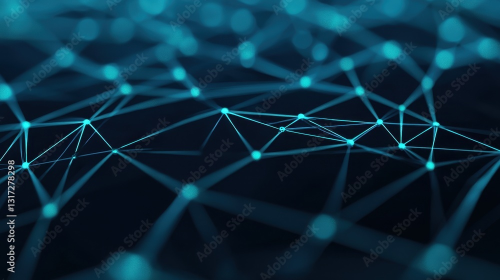 Poster abstract technology background with connected lines and dots