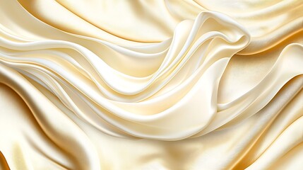 Obraz premium Luxurious Cream Satin Fabric Texture with Elegant Flowing Drapery and Soft Sheen Appearance
