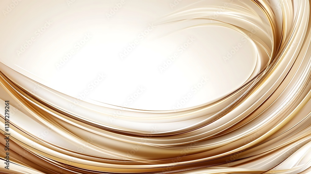 Poster elegant abstract background with smooth brown swirls and light gradient for creative design projects