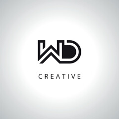 Abstract WD DW Monogram Logo Template With Vector Eps.