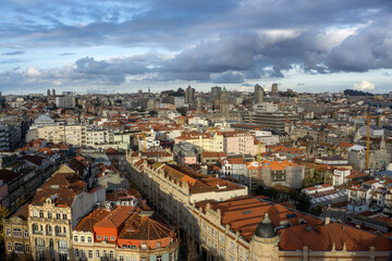 Obraz premium Panoramic View Of Porto Portugal With Historic Architecture And Red Rooftops Stunning Cityscape Of A UNESCO Heritage Destination Perfect For Travel Photography