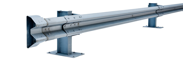 silver metal crash barrier