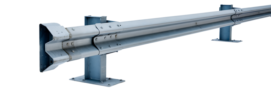 silver metal crash barrier