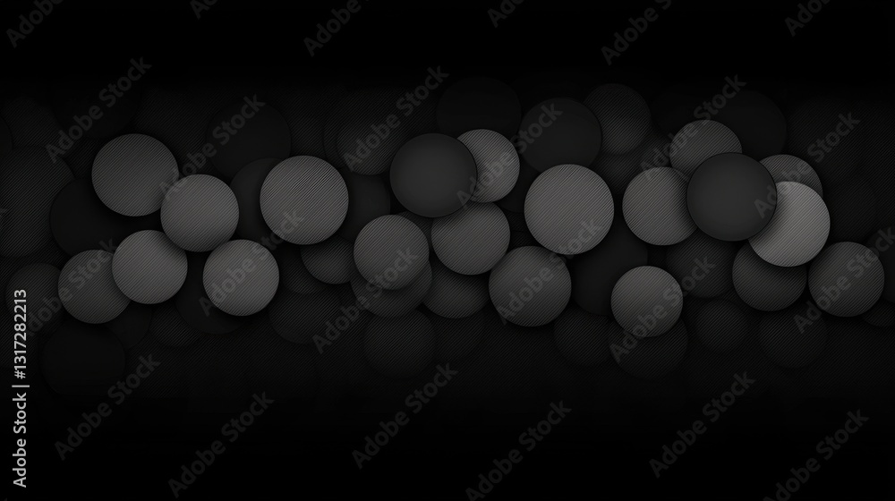 Poster abstract design of circular shapes with gradient on dark background