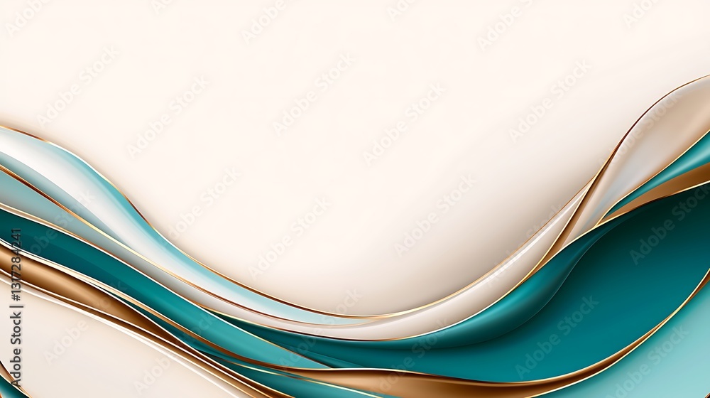 Aufkleber elegant abstract wave design with soft colors and curved lines for modern backgrounds