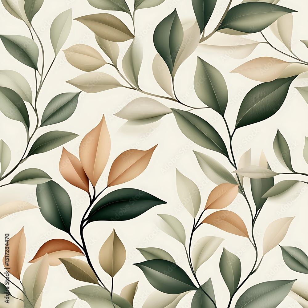 Poster elegant and modern leaf pattern design on soft background for artistic projects and decor
