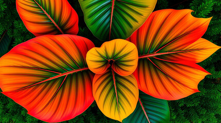 Naklejka premium Monstera green leaves or Monstera Deliciosa in dark tones(Monstera, palm, rubber plant, pine, bird’s nest fern), background or green leafy tropical pine forest patterns for creative design elements. 