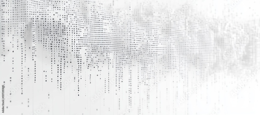 Aufkleber abstract grayscale digital data stream background.