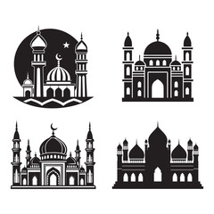 Versatile Islamic Mosque Vector Art for Professional and Creative Applications