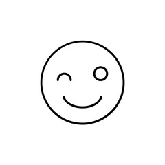 Fototapeta premium Winking Face Emoji line icon