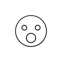 Face With Open Mouth Emoji line icon