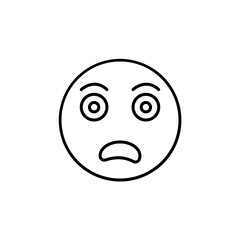 Fearful Face Emoji line icon