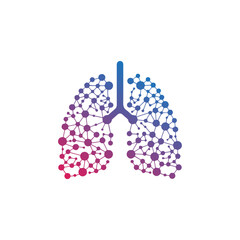 gradient lung tech logo design .