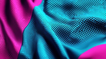 Fototapeta premium Colorful Abstract Fabric Texture with Dots and Waves Design