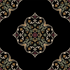 Motifs African boho paisley Floral Ikat pattern embroidery border. Ethnic ikat floral Ethnic Indian Pattern Ikat pattern Ethnic Pattern.Border indian floral Aztec embroidery border seamless patterns.