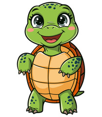 Fototapeta premium Cute sea turtle Clipart
