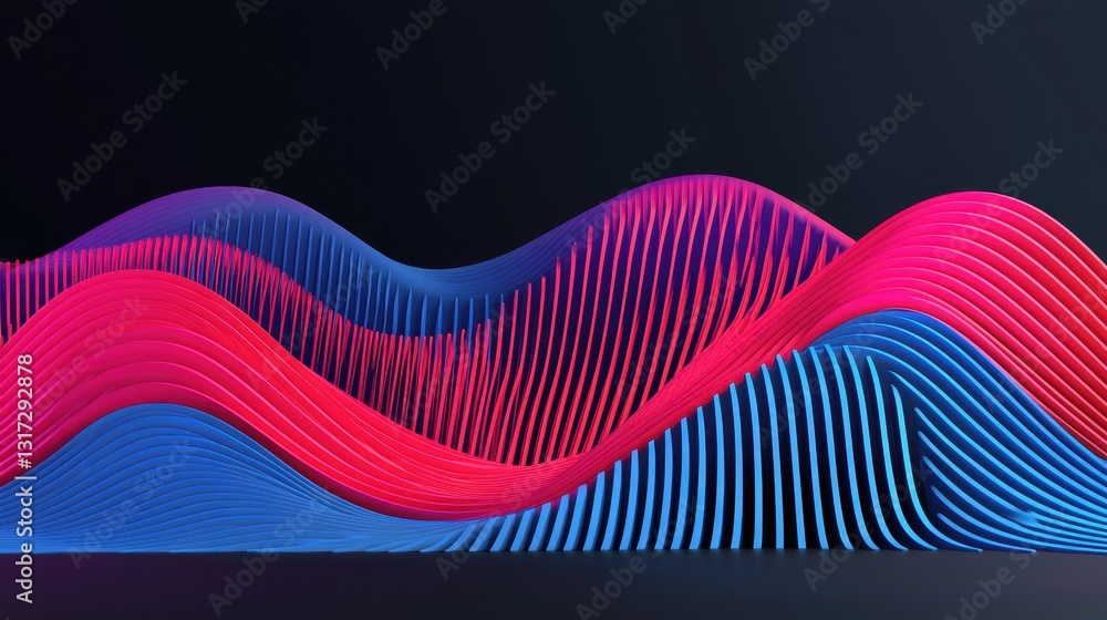 Poster abstract colorful waves with dynamic flow and modern design elements