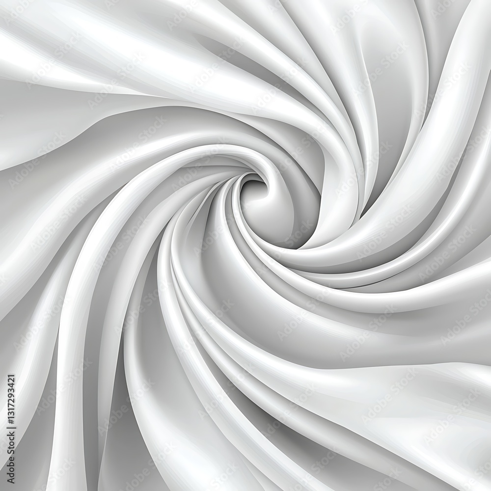 Poster elegant white fabric swirl design with soft texture and flowing motion for artistic backgrounds