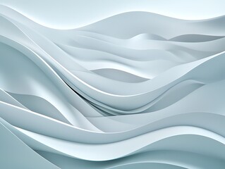 Obraz premium Abstract Wavy Background in Soft Light Blue and White Tones with Smooth Flowing Patterns
