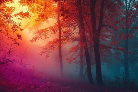 sunrise in the forest