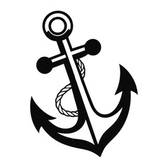 Anchor Vector Icon with Rope – Nautical, Maritime, Sailing Symbol
