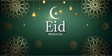 green background with golden ornament