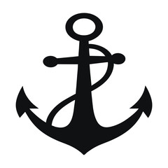 Anchor Vector Icon with Rope – Nautical, Maritime, Sailing Symbol