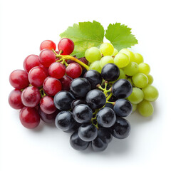 Fototapeta premium Fresh Juicy Grapes: Red, Green & Black Clusters for Healthy Eating & Nutrient-Packed Organic Food