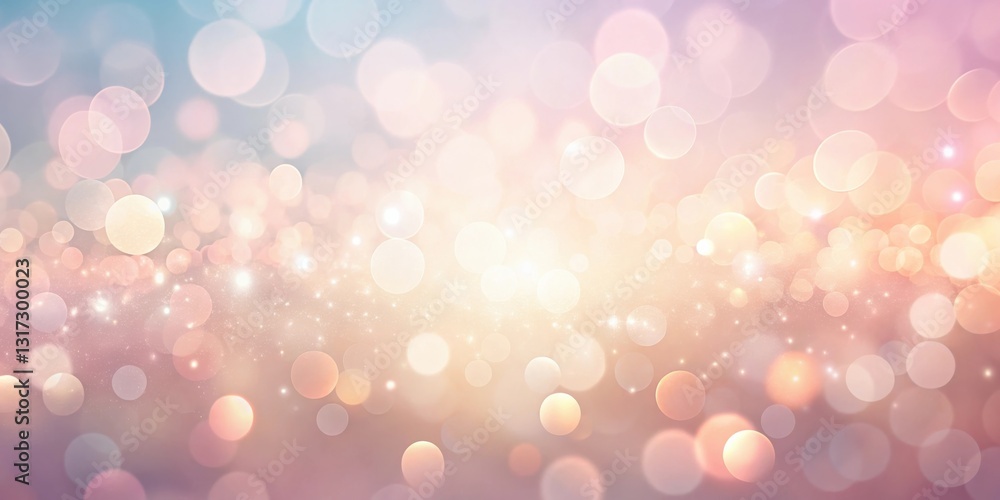 Fototapete a delicate, pastel-hued background with an ethereal glow, featuring soft bokeh and sparkling particl