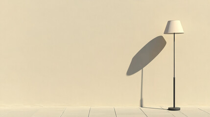 Interactive museum exhibit featuring a stylish lamp on the floor designed to enhance visitor experience in a minimalist style