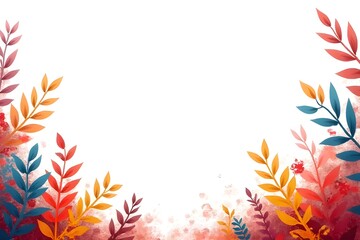 Obraz premium Colorful Autumn Leaves Border Design for Backgrounds