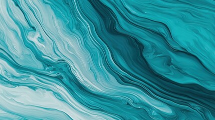 Obraz premium Abstract Turquoise Swirls with Fluid Motion and Soft Shades