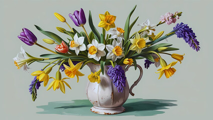 Rustic Floral Arrangement with Vintage Pitcher