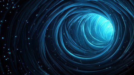 Obraz premium Swirling Blue Light Tunnel Abstract Background for Digital Art