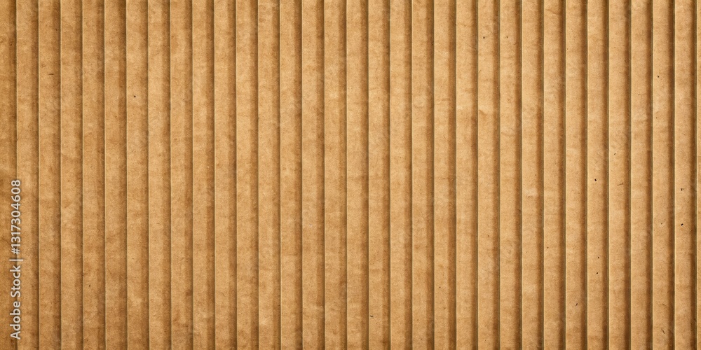 Leinwandbilder A Close-Up Texture of Corrugated Cardboard, Displaying the Parallel Ridges and Subtle Variations in Color and Grain