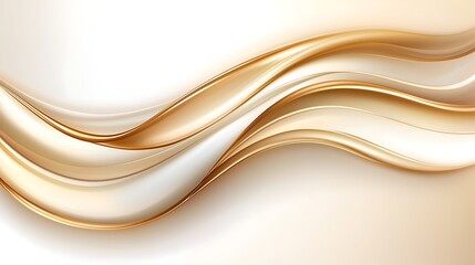 Obraz premium Elegant Flowing Abstract Background Design in Soft Gold and Cream Tones for Modern Aesthetics