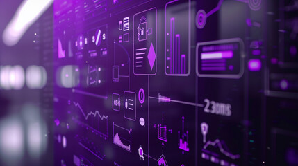 Obraz premium Sleek Minimalist Marketing Slide with Deep Plum Gradient for PowerPoint Templates