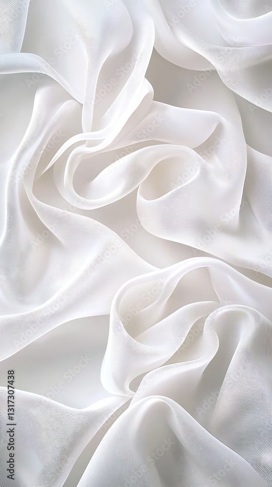 Aufkleber soft white fabric texture with gentle curves and elegant drapery for background and design use